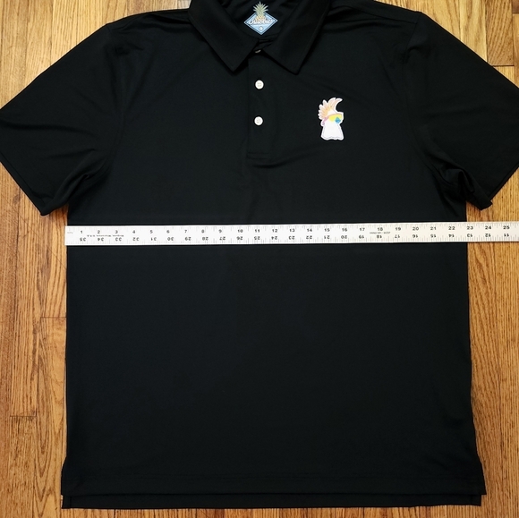 Chubbies Mens Performance Polo Shirt Size Large Parrot Logo Black Golf - Picture 7 of 8